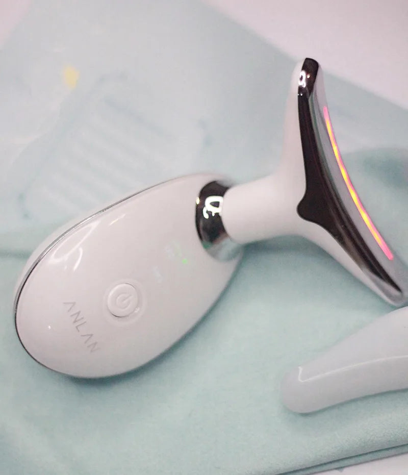 ANLAN appareil EMS visage & cou – lumière 3 couleurs, lifting et soin anti-double menton