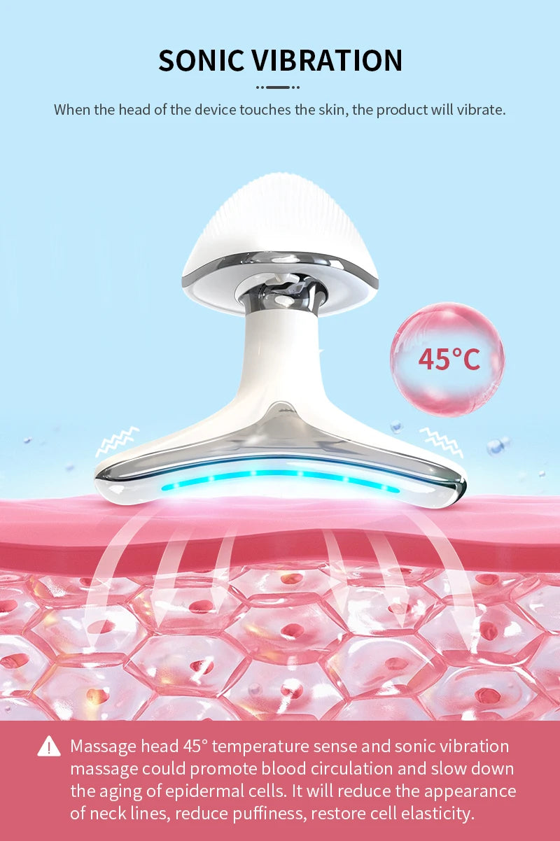 ANLAN appareil EMS visage & cou – lumière 3 couleurs, lifting et soin anti-double menton
