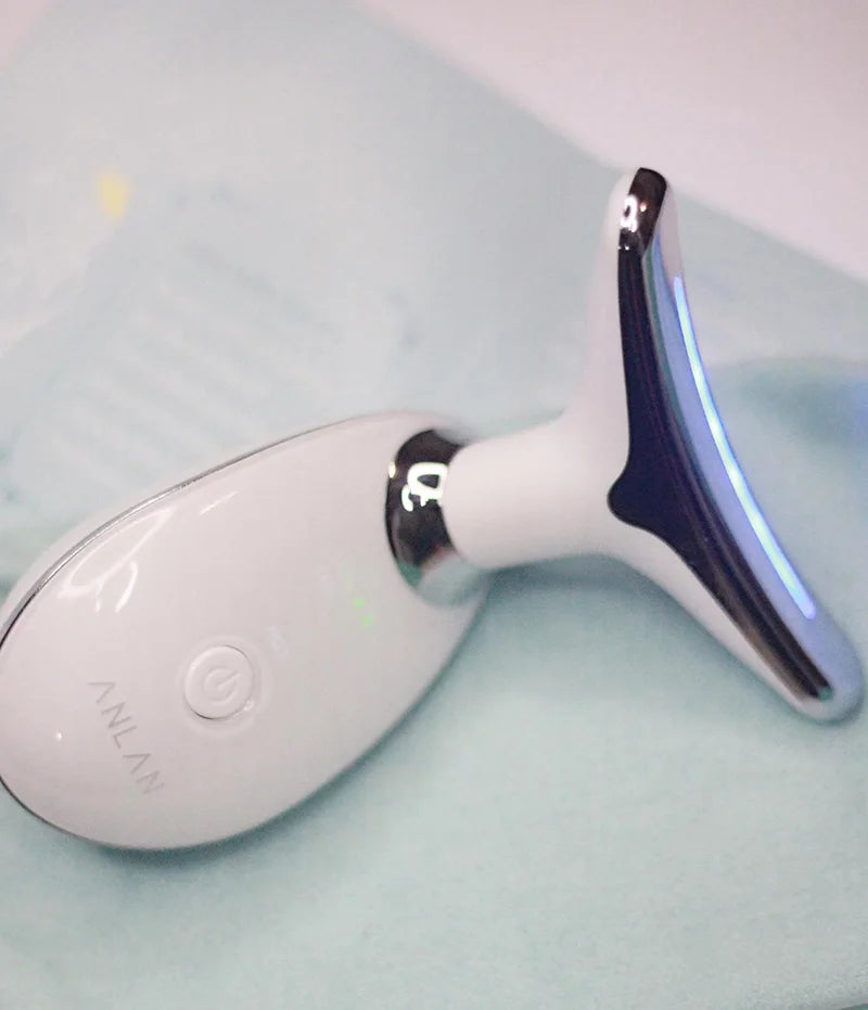 ANLAN appareil EMS visage & cou – lumière 3 couleurs, lifting et soin anti-double menton