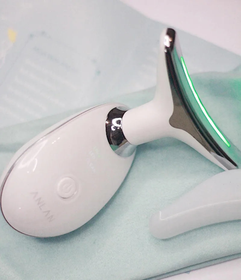 ANLAN appareil EMS visage & cou – lumière 3 couleurs, lifting et soin anti-double menton