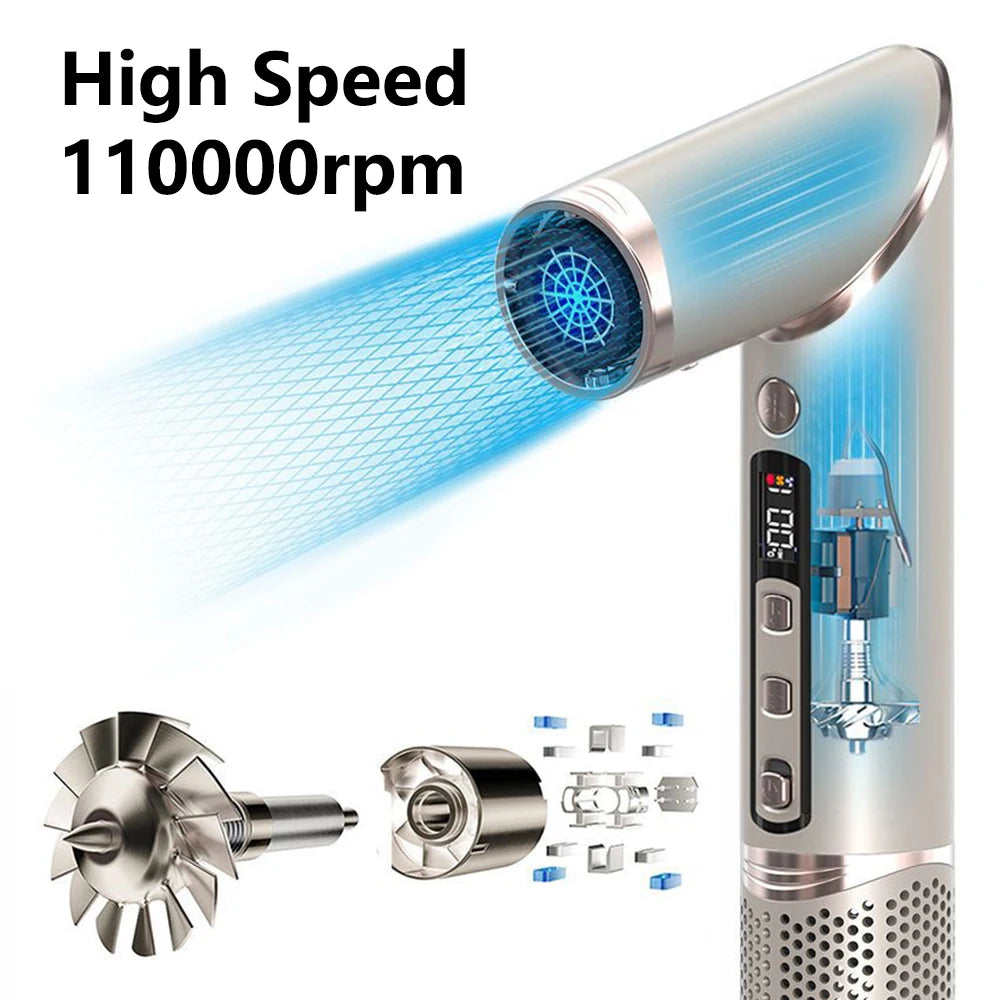 Sèche-cheveux pliant professionnel, fer à friser automatique, outils de coiffure de salon, air wrap, haute vitesse, 110000, 8 en 1