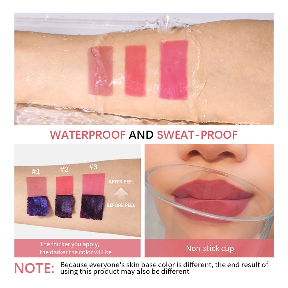 Teinte à lèvres rose imperméable longue durée, résistant à la transfert, tasse antiadhésive, teinture naturelle, cosmétiques pour femmes
