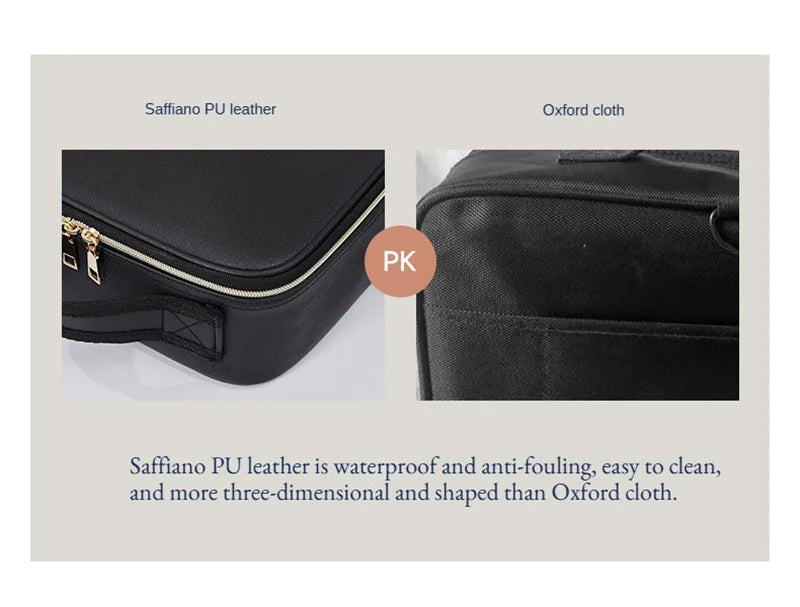 Trousse à cosmétiques LED avec lumières et miroir, grande capacité, sensation de qualité supérieure, trousse de maquillage de luxe