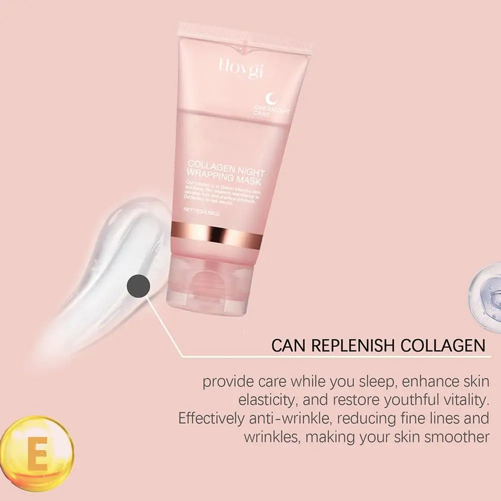 Masque Nuit Collagène – Hydratation Intense & Peau Repulpée (résout le problème de peau sèche et fatiguée)