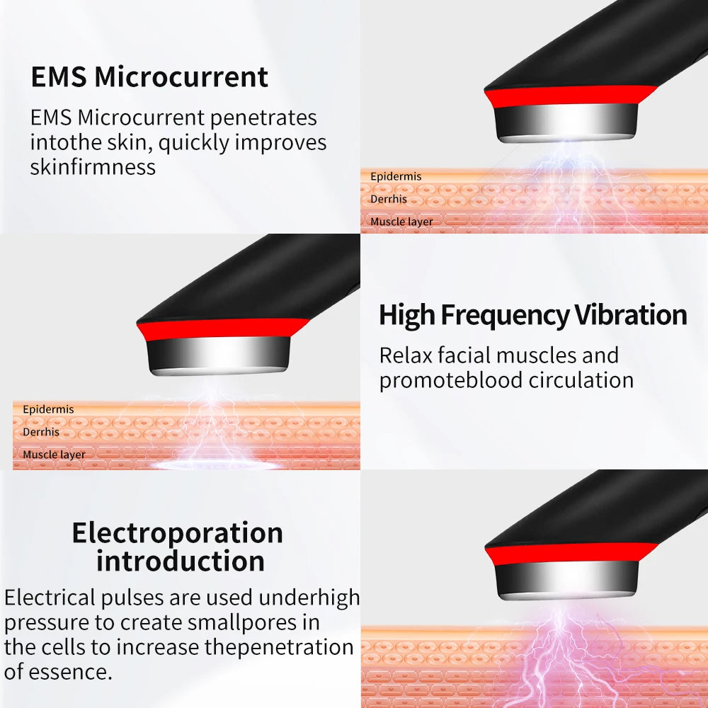 Ager Booster Pro 6-en-1 – Appareil LED visage & cou, lifting et massage