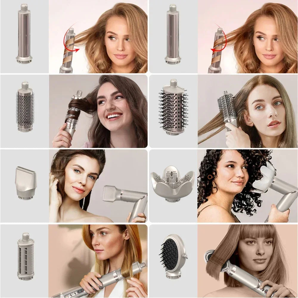 Sèche-cheveux pliant professionnel, fer à friser automatique, outils de coiffure de salon, air wrap, haute vitesse, 110000, 8 en 1