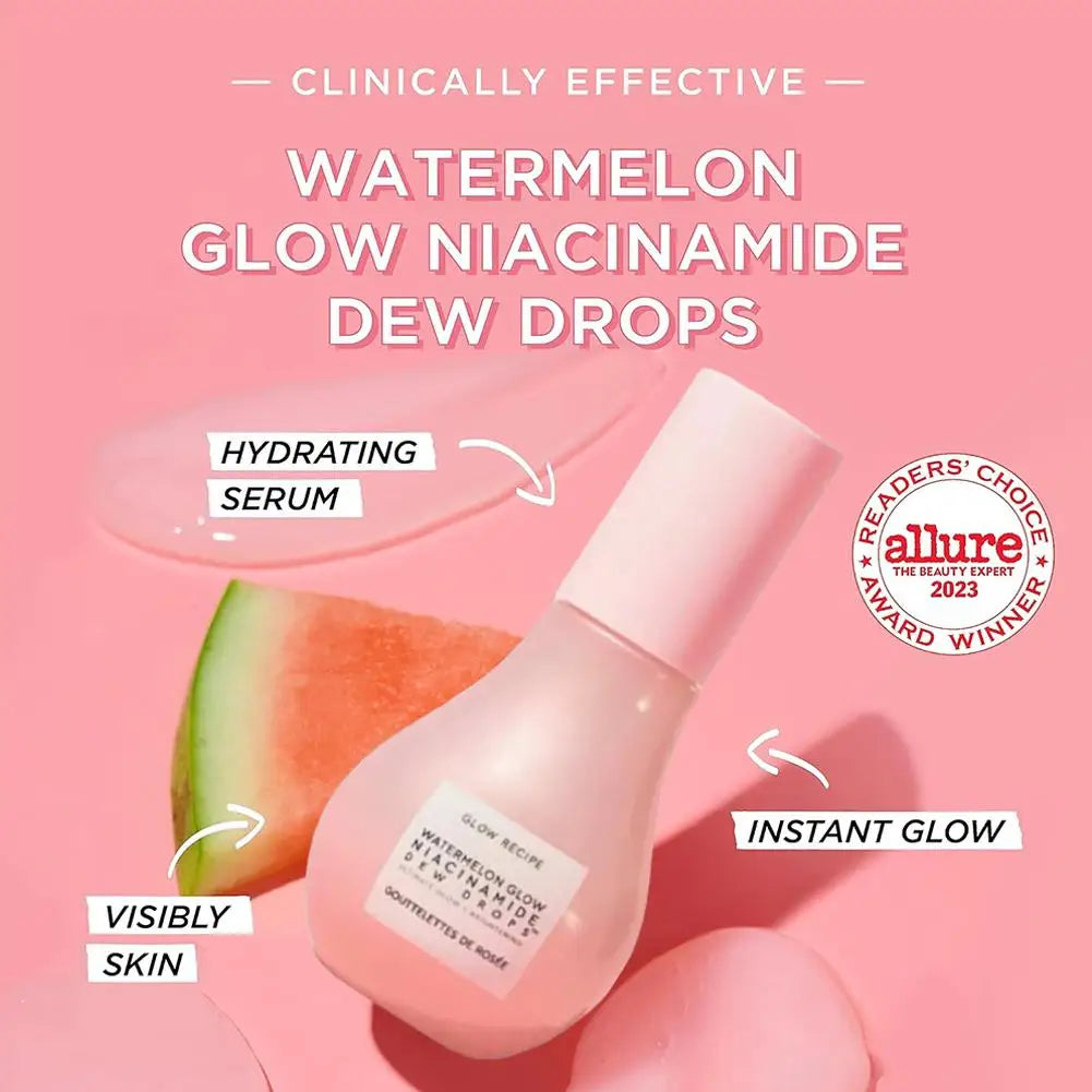Gouttes de rosée Niacinamide, recette lumineuse de pastèque, 40ML, pour la peau lisse, hydratante, avec soin de la peau à l'acide hyaluronique