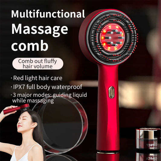 Peigne de massage électrique pour la tête, brosse pour le cuir chevelu, applicateur d'huile essentielle, grattage et pétrissage, croissance des cheveux