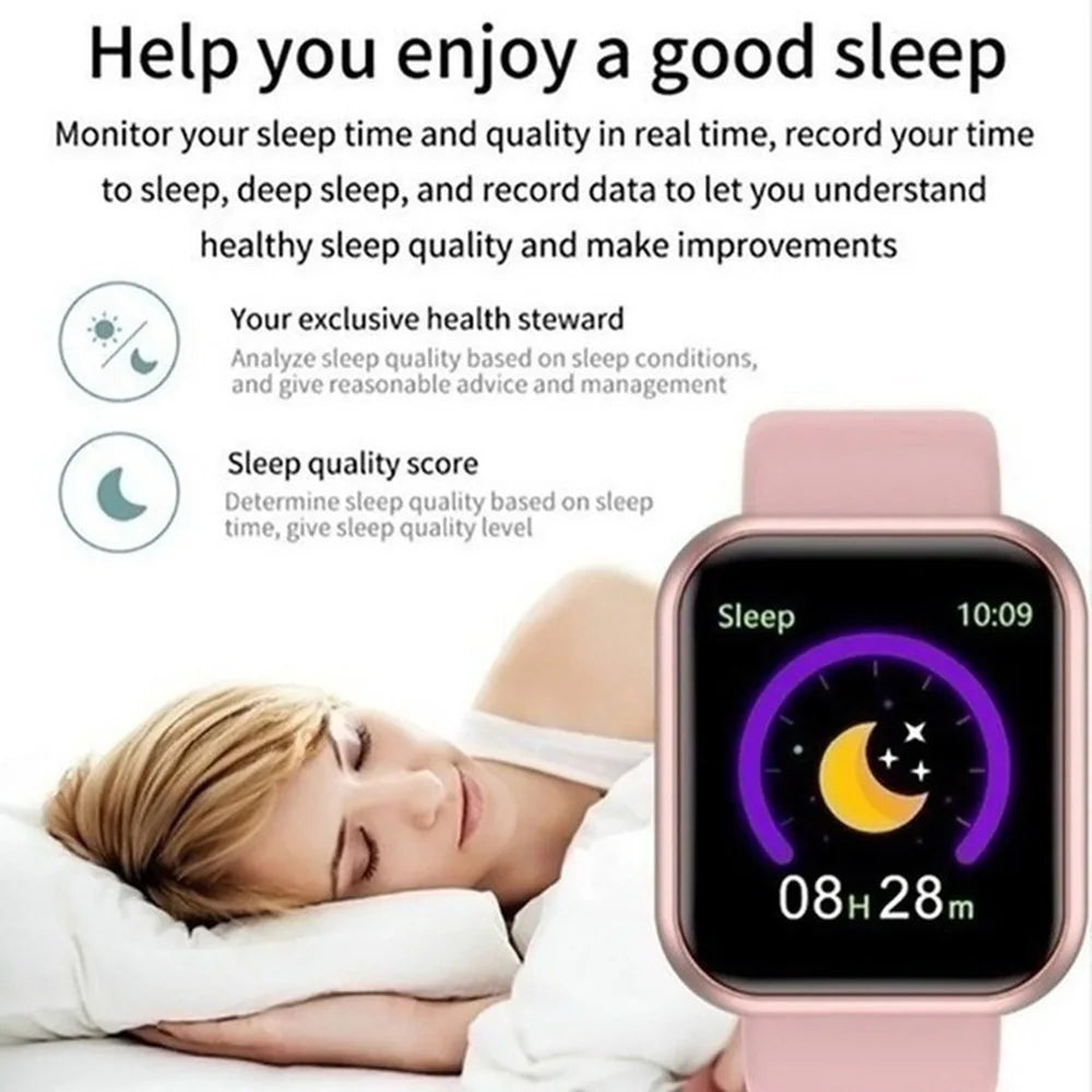 Montre intelligente multifonctionnelle pour hommes et femmes, Bluetooth, téléphone connecté, musique, fitness, bracelet de sport, moniteur de sommeil, Y68, D20