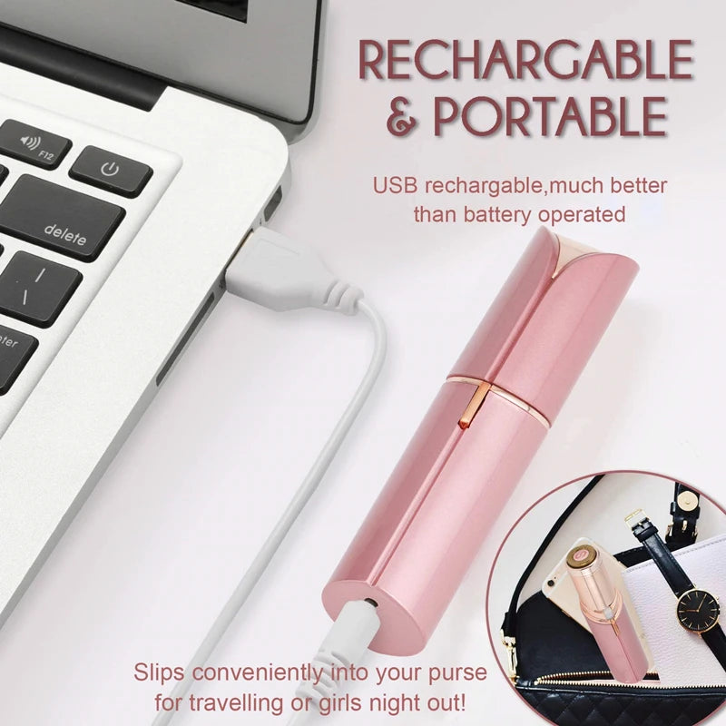 Mini épilateur électrique sourcils – Portable, indolore, design rouge à lèvres