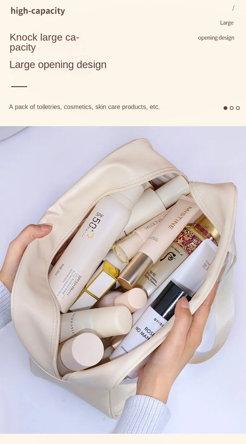 Sac à cosmétiques de voyage Portable pour femmes, trousse de maquillage transparente, sacs de lavage de bain de grande capacité, mallette de rangement étanche multifonction