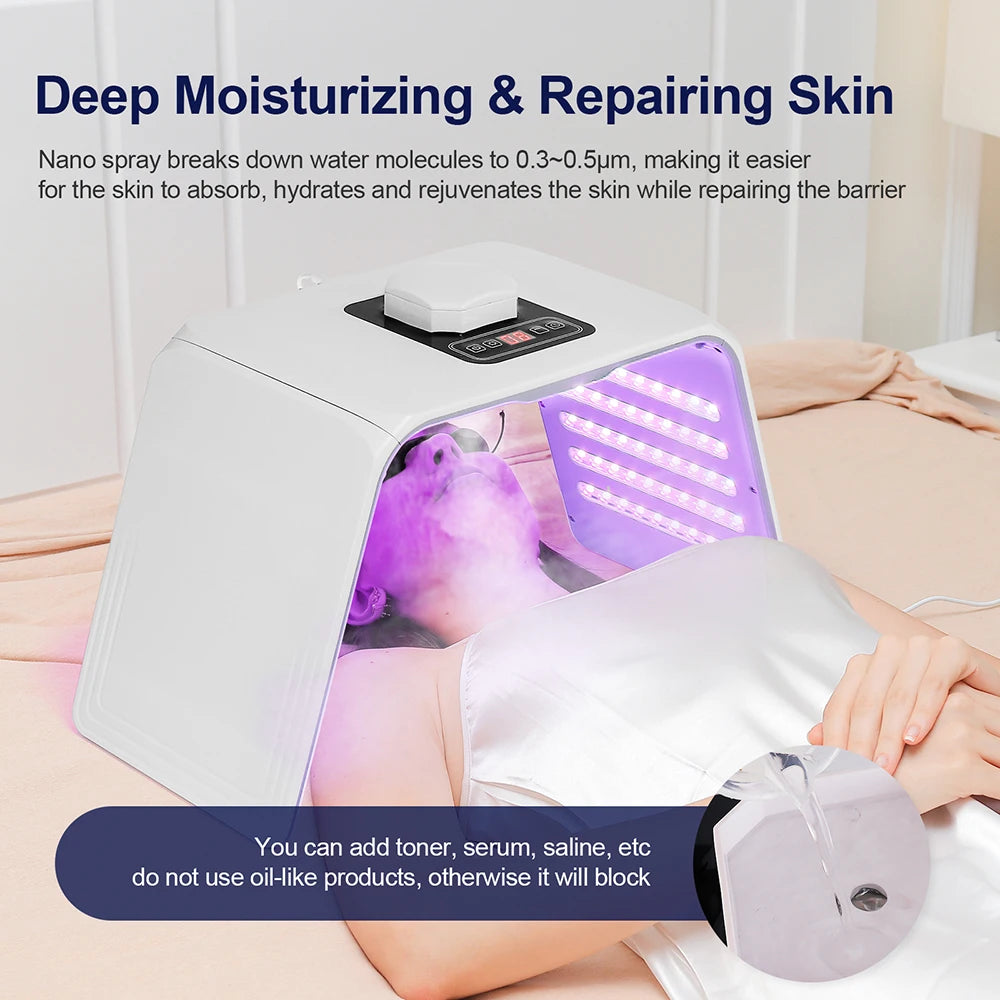 Machine à photons LED 7 couleurs avec Nano Spray Salon de beauté usage domestique visage corps masque LED Machine PDT hydratant pour la peau SPA soins de la peau