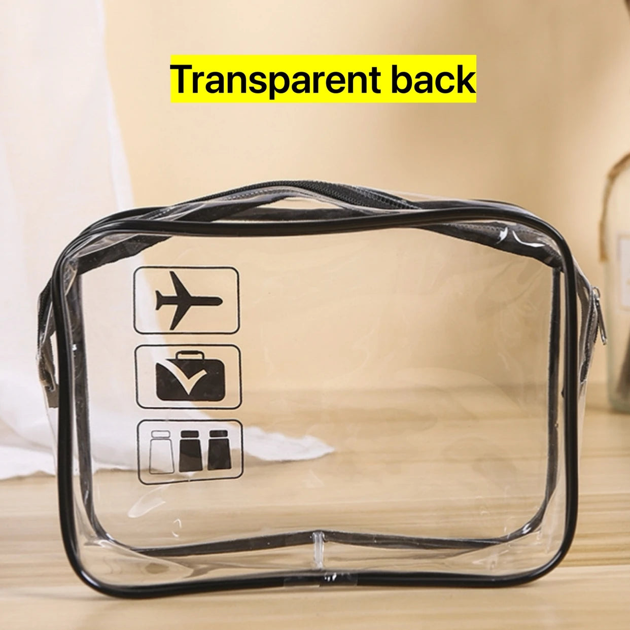 Sac en plastique Pvc, sac à cosmétiques étanche, sac de rangement de cosmétiques de voyage, sacoche, trousse de toilette transparente, Logo d'avion