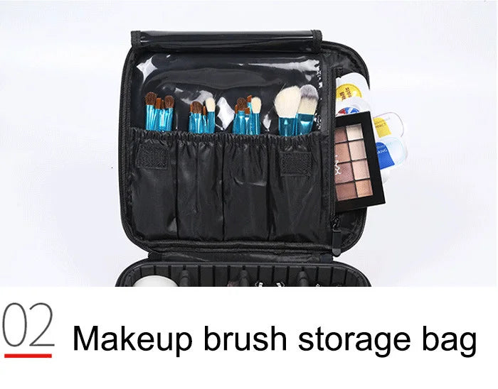 Trousse à cosmétiques intelligente LED, grande capacité, esthéticienne féminine, soins de la peau, trousse de maquillage de voyage, produit neuf avec miroir, étui de maquillage pour femmes