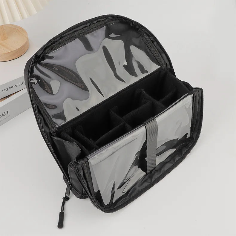 Sac de rangement de maquillage Portable européen et américain, sac à main de maquillage professionnel avec fermeture magnétique, sac à brosse pliable, grande casquette