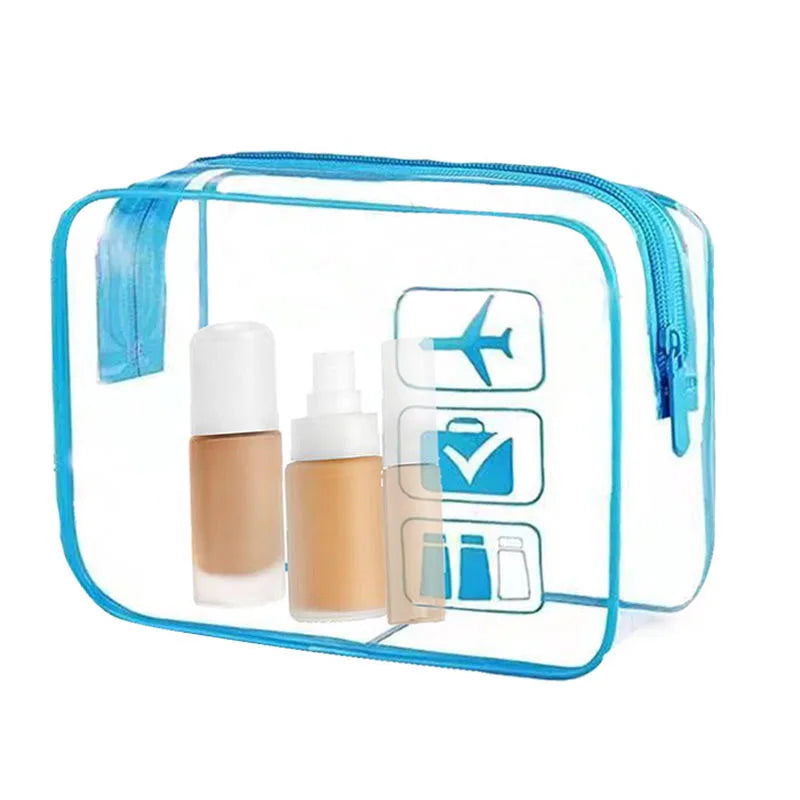 Sac en plastique Pvc, sac à cosmétiques étanche, sac de rangement de cosmétiques de voyage, sacoche, trousse de toilette transparente, Logo d'avion