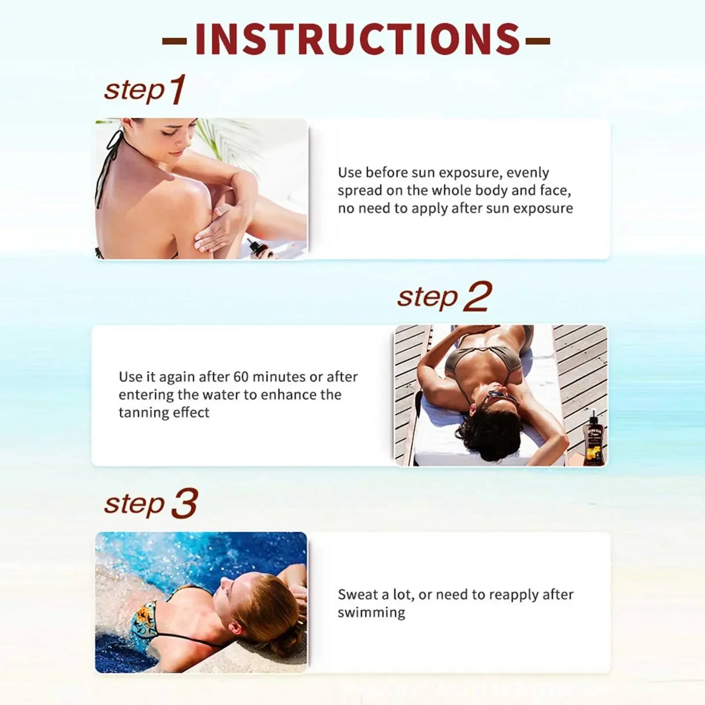 Huile de bronzage éclat profond – Accélérateur solaire à la noix de coco et lin, formule hydratante