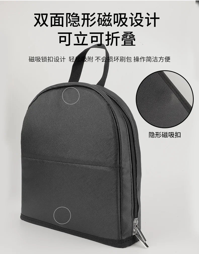 Sac de rangement de maquillage Portable européen et américain, sac à main de maquillage professionnel avec fermeture magnétique, sac à brosse pliable, grande casquette
