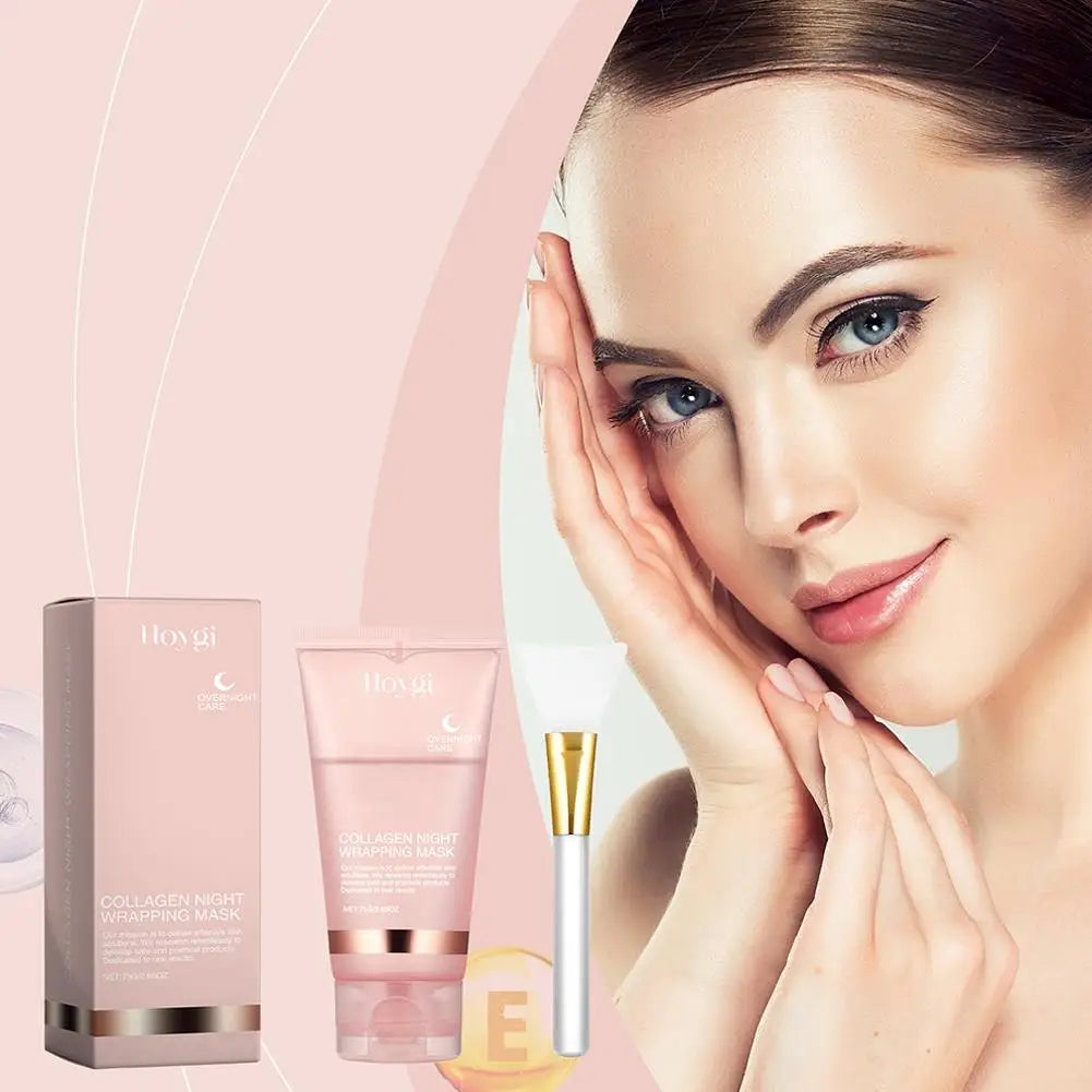 Masque Nuit Collagène – Hydratation Intense & Peau Repulpée (résout le problème de peau sèche et fatiguée)