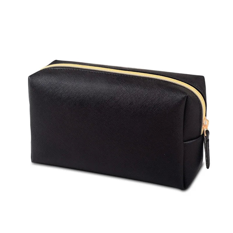 Trousse de maquillage brodée personnalisée, Portable en cuir PU Saffiano, Kits de cosmétiques de toilette imperméables pour hommes et femmes, Logo avec nom personnalisé
