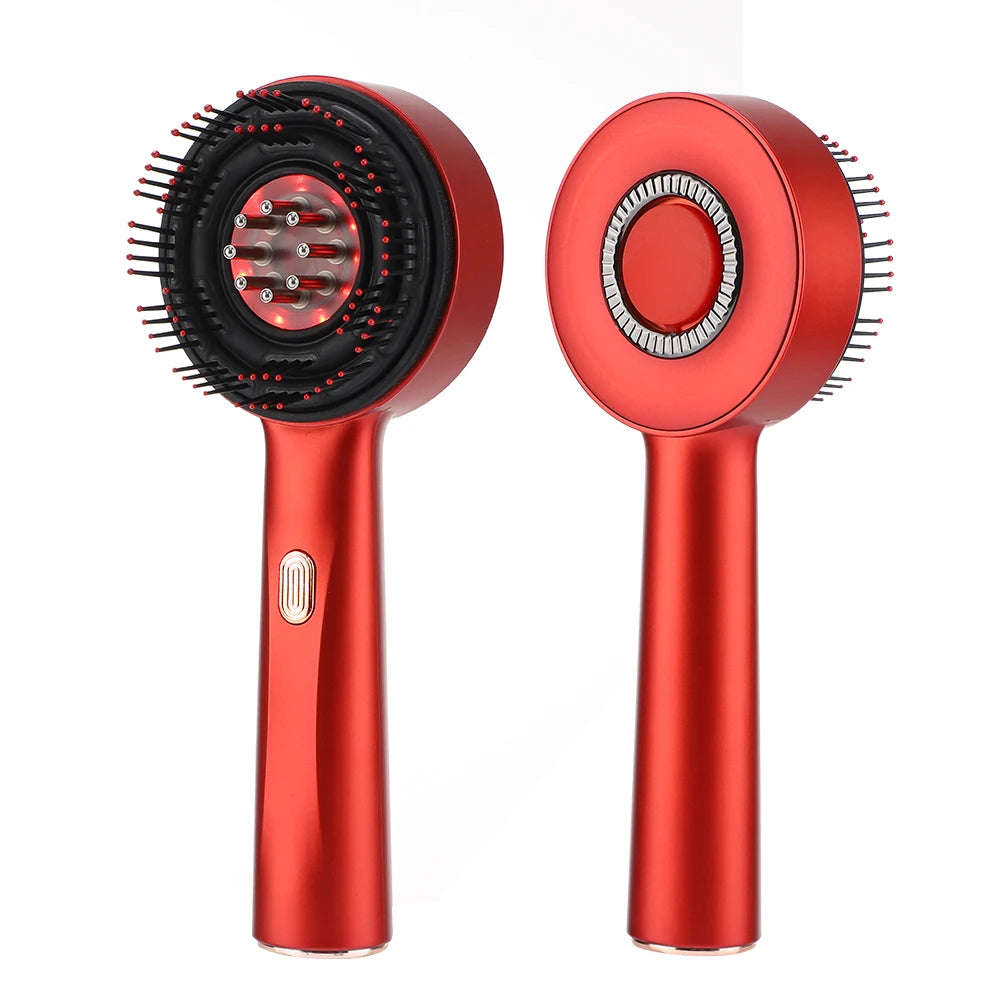 Peigne de Massage électrique à vibrations, thérapie à la lumière rouge, brosse de Massage pour la croissance des cheveux, Anti-perte de cheveux, applicateur d'huile liquide, soins capillaires