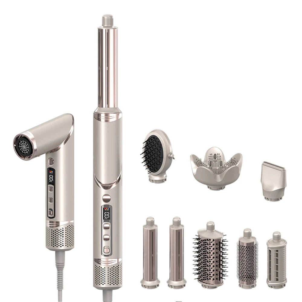 Sèche-cheveux pliant professionnel, fer à friser automatique, outils de coiffure de salon, air wrap, haute vitesse, 110000, 8 en 1