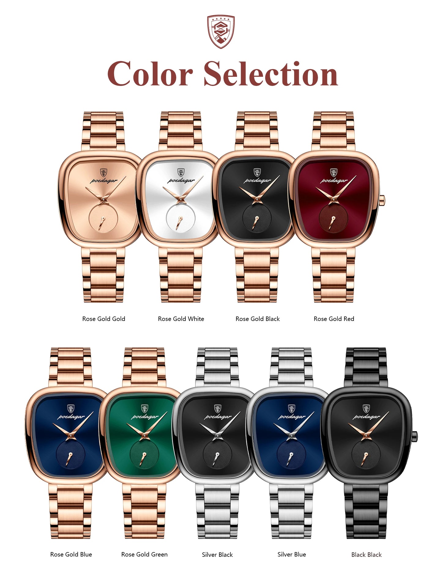 POEDAGAR montre de luxe pour femme étanche en acier inoxydable Quartz dames montre de haute qualité femmes montres élégant femme horloge