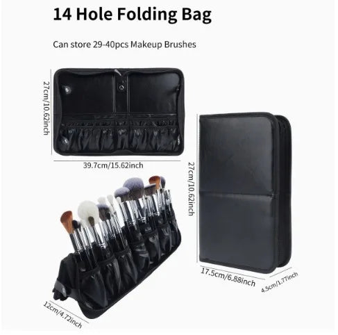 Sac de rangement de maquillage Portable européen et américain, sac à main de maquillage professionnel avec fermeture magnétique, sac à brosse pliable, grande casquette