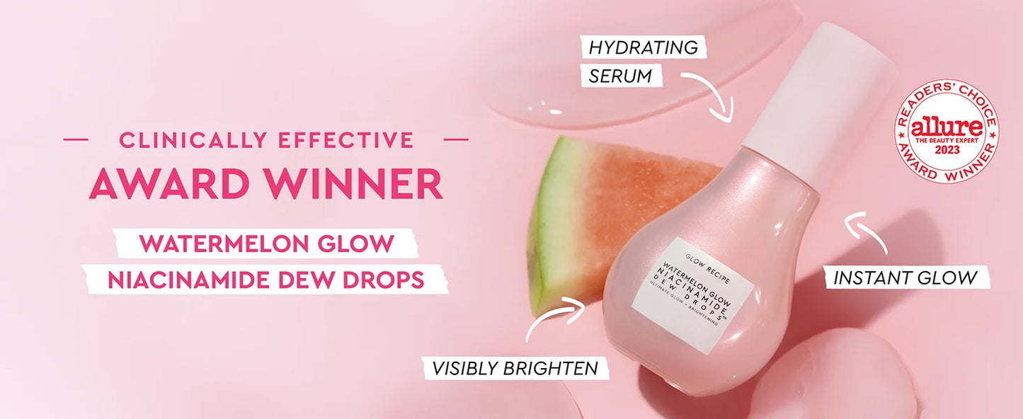 Glow Recette Niacinamide WaterNeutrGlow Gouttes de Rosée, Élimination de la Pigmentation, Sérum Éclaircissant pour le Visage et le Corps, 40ml