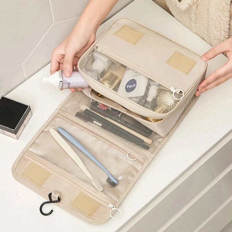 Sac de maquillage de voyage, organisateur de produits de toilette étanche, nécessaire de haute qualité pour femmes, crochet de salle de bain, pochette de lavage, sac de rangement de maquillage à crochet