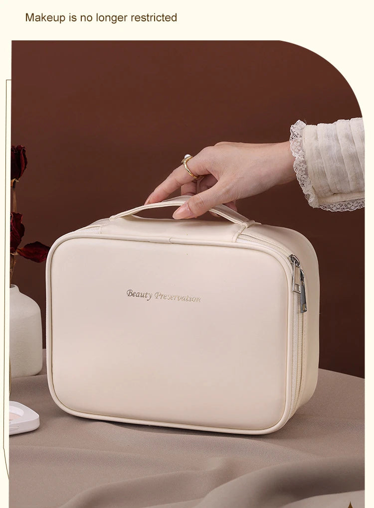 Trousse de Maquillage Femme Grande Capacité – Sac Cosmétique de Voyage Portable, Organisateur Beauté Pratique et Élégant