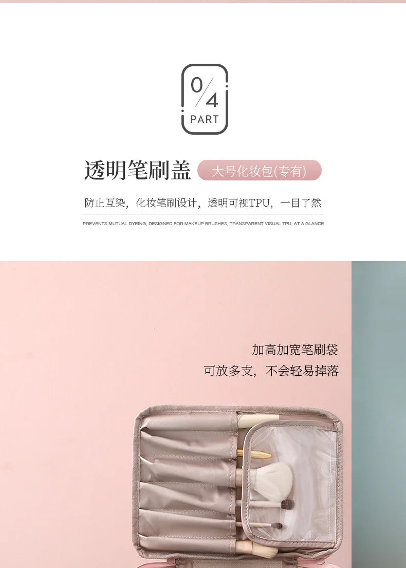 Sac à cosmétiques Portable pour femmes, Index d'apparence élevée, sac de lavage de voyage de grande capacité, sac de rangement de maquillage tridimensionnel