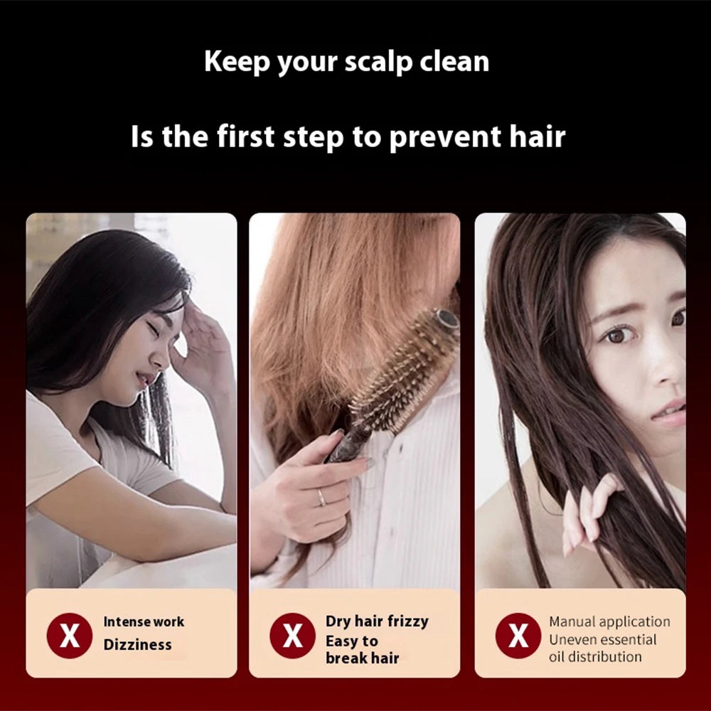 Peigne de Massage électrique à vibrations, thérapie à la lumière rouge, brosse de Massage pour la croissance des cheveux, Anti-perte de cheveux, applicateur d'huile liquide, soins capillaires