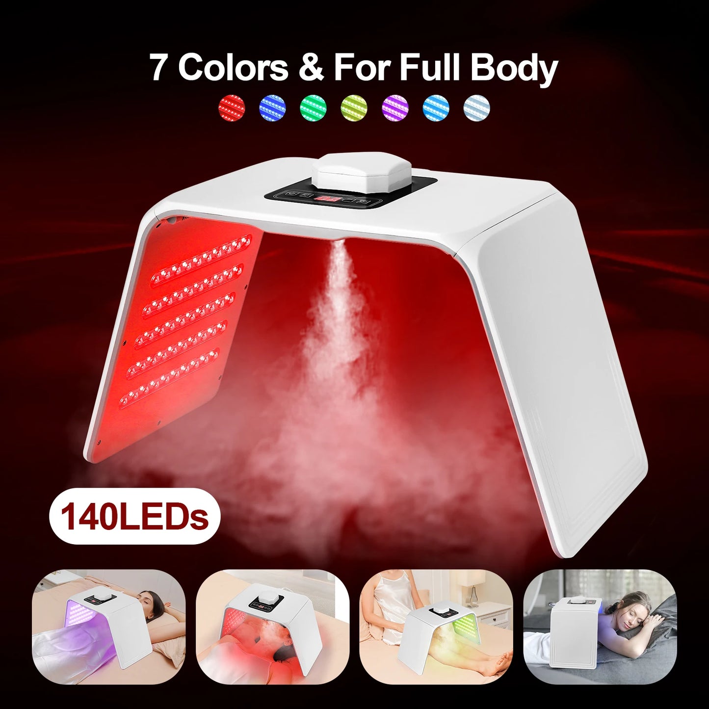 Machine à photons LED 7 couleurs avec Nano Spray Salon de beauté usage domestique visage corps masque LED Machine PDT hydratant pour la peau SPA soins de la peau