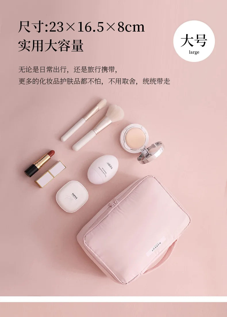 Sac à cosmétiques Portable pour femmes, Index d'apparence élevée, sac de lavage de voyage de grande capacité, sac de rangement de maquillage tridimensionnel
