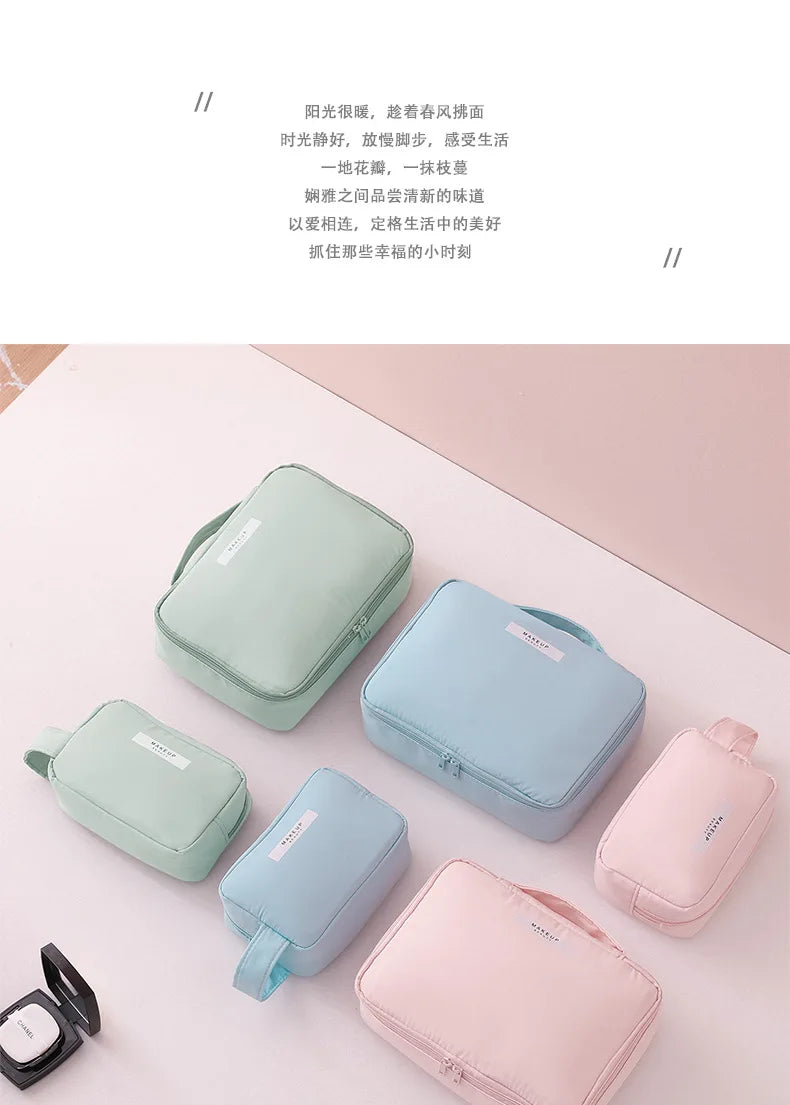 Sac à cosmétiques Portable pour femmes, Index d'apparence élevée, sac de lavage de voyage de grande capacité, sac de rangement de maquillage tridimensionnel