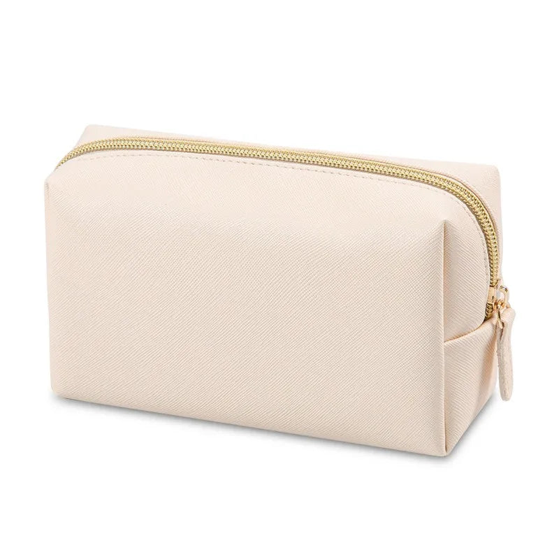 Trousse de maquillage brodée personnalisée, Portable en cuir PU Saffiano, Kits de cosmétiques de toilette imperméables pour hommes et femmes, Logo avec nom personnalisé