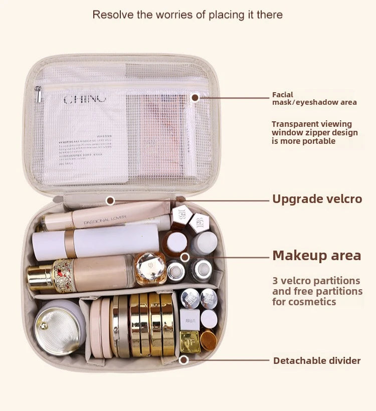 Trousse de Maquillage Femme Grande Capacité – Sac Cosmétique de Voyage Portable, Organisateur Beauté Pratique et Élégant