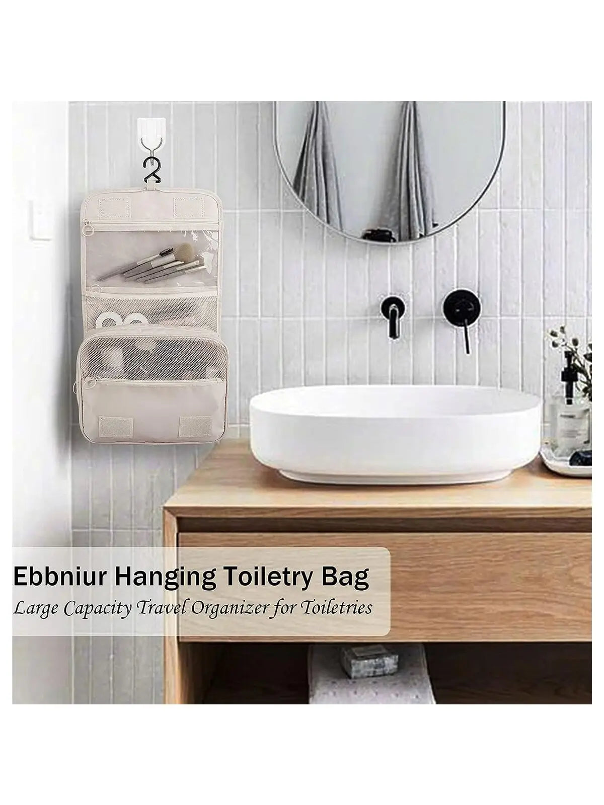 Sac de maquillage de voyage, organisateur de produits de toilette étanche, nécessaire de haute qualité pour femmes, crochet de salle de bain, pochette de lavage, sac de rangement de maquillage à crochet