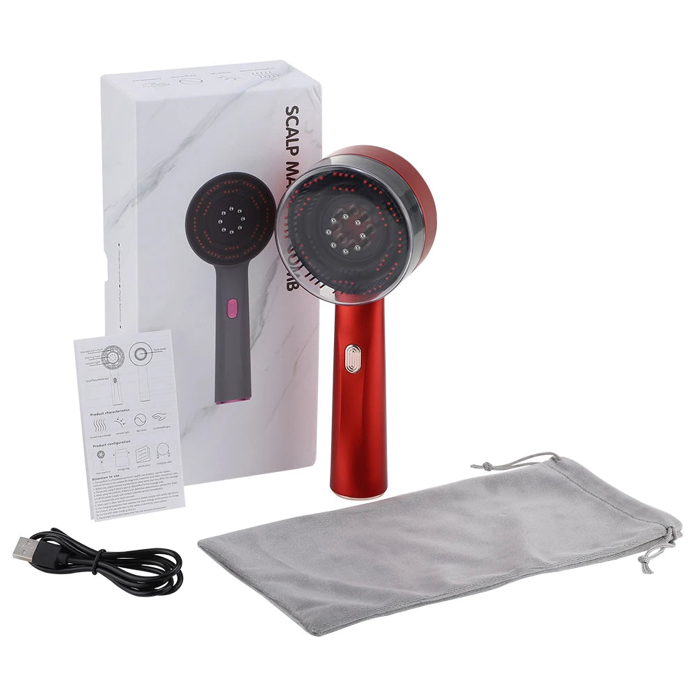 Peigne de Massage électrique à vibrations, thérapie à la lumière rouge, brosse de Massage pour la croissance des cheveux, Anti-perte de cheveux, applicateur d'huile liquide, soins capillaires