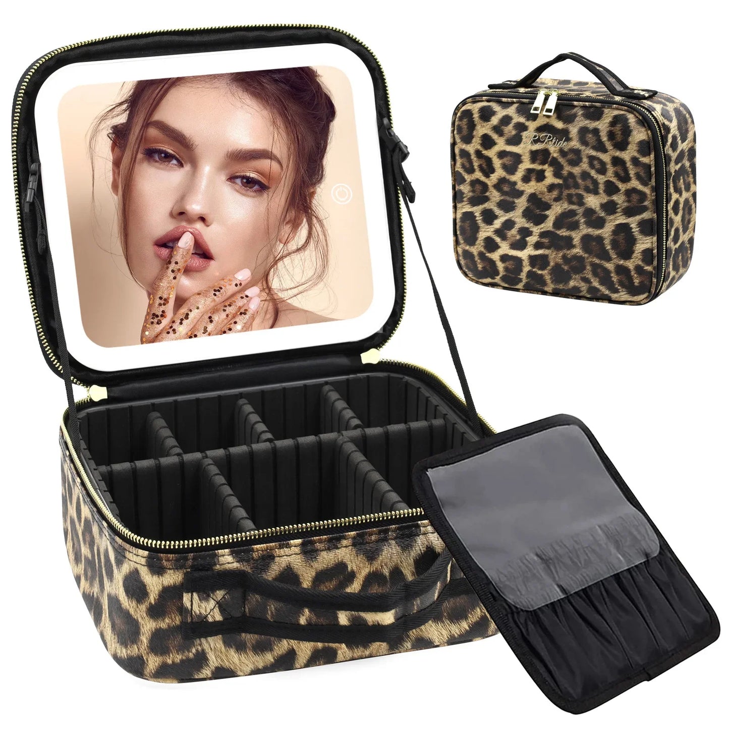 Trousse de maquillage de voyage éclairée par LED avec miroir, organisateur de maquillage Portable étanche, étui à cosmétiques, cadeau d'anniversaire pour filles et femmes
