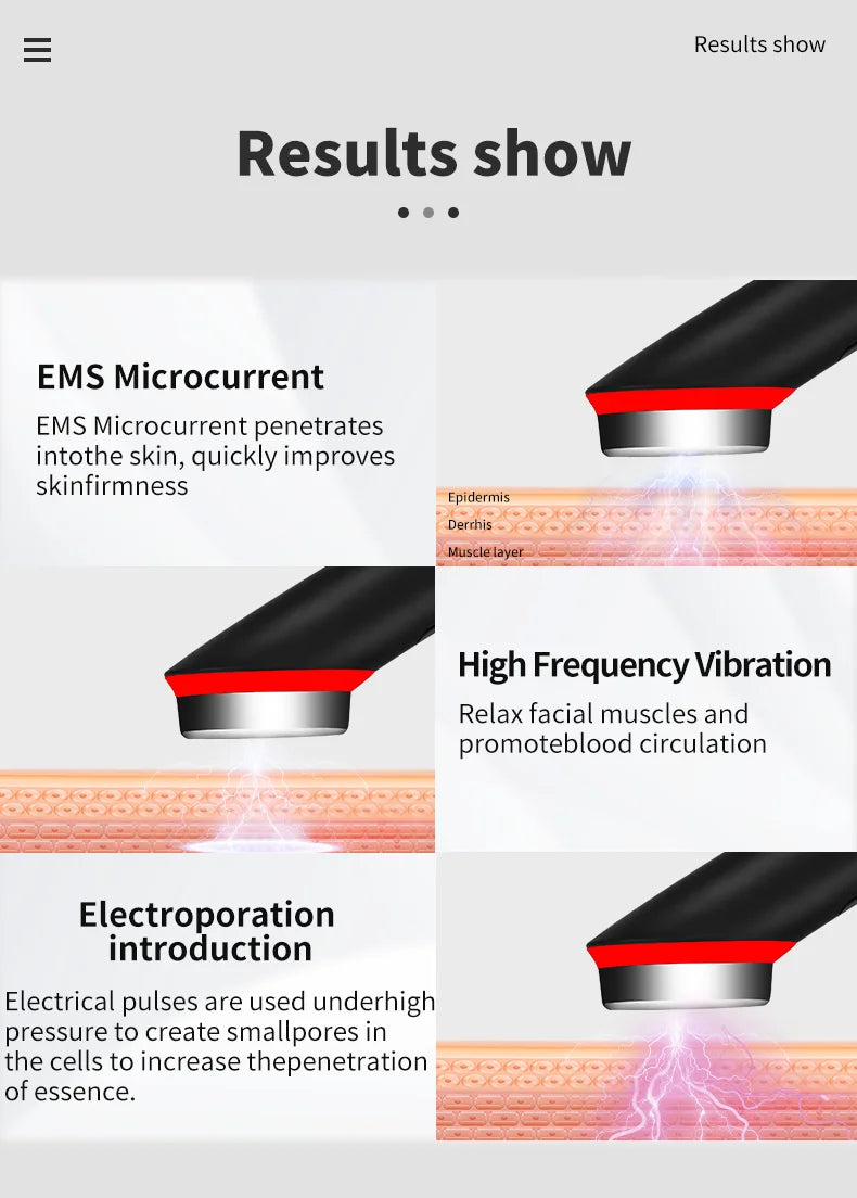 Ager Booster Pro 6-en-1 – Appareil LED visage & cou, lifting et massage