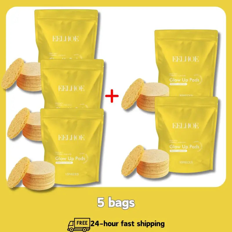 Tampons visage curcuma kojique – Nettoyant D343, soin éclat