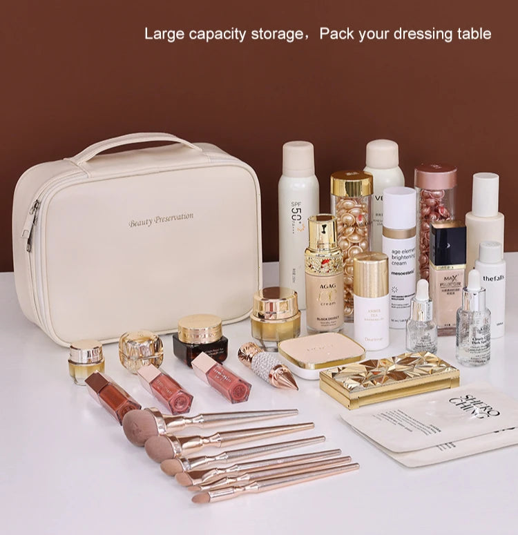 Trousse de Maquillage Femme Grande Capacité – Sac Cosmétique de Voyage Portable, Organisateur Beauté Pratique et Élégant