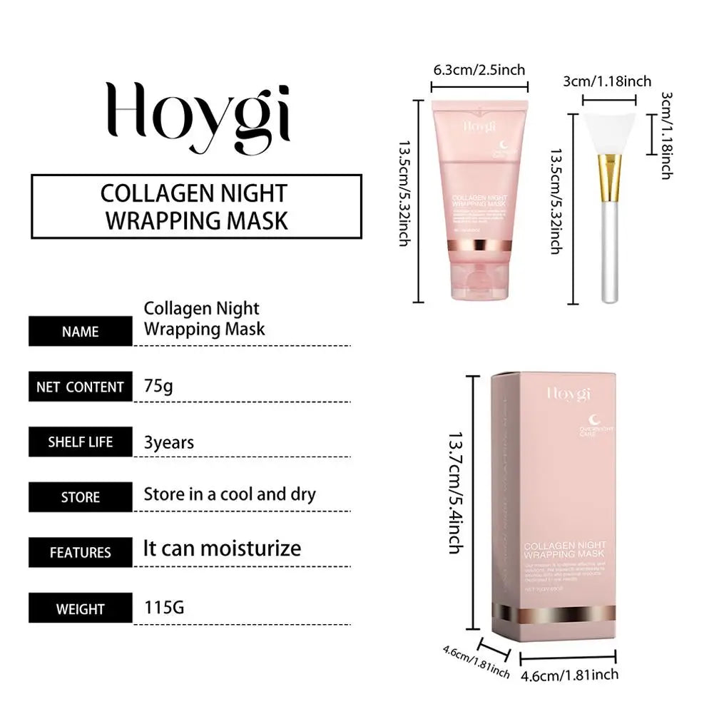 Masque Nuit Collagène – Hydratation Intense & Peau Repulpée (résout le problème de peau sèche et fatiguée)