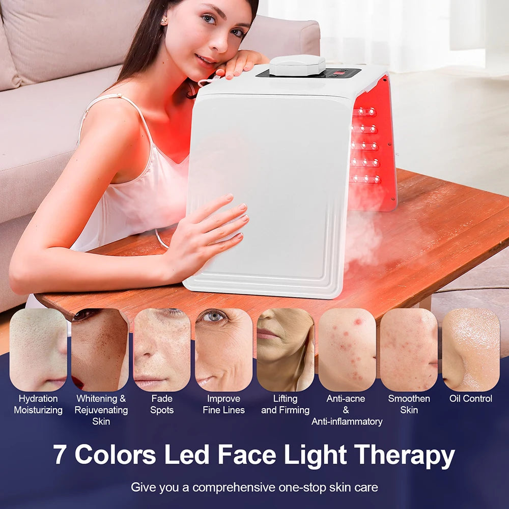 Machine à photons LED 7 couleurs avec Nano Spray Salon de beauté usage domestique visage corps masque LED Machine PDT hydratant pour la peau SPA soins de la peau
