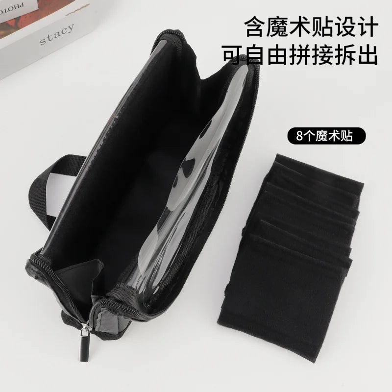 Sac de rangement de maquillage Portable européen et américain, sac à main de maquillage professionnel avec fermeture magnétique, sac à brosse pliable, grande casquette