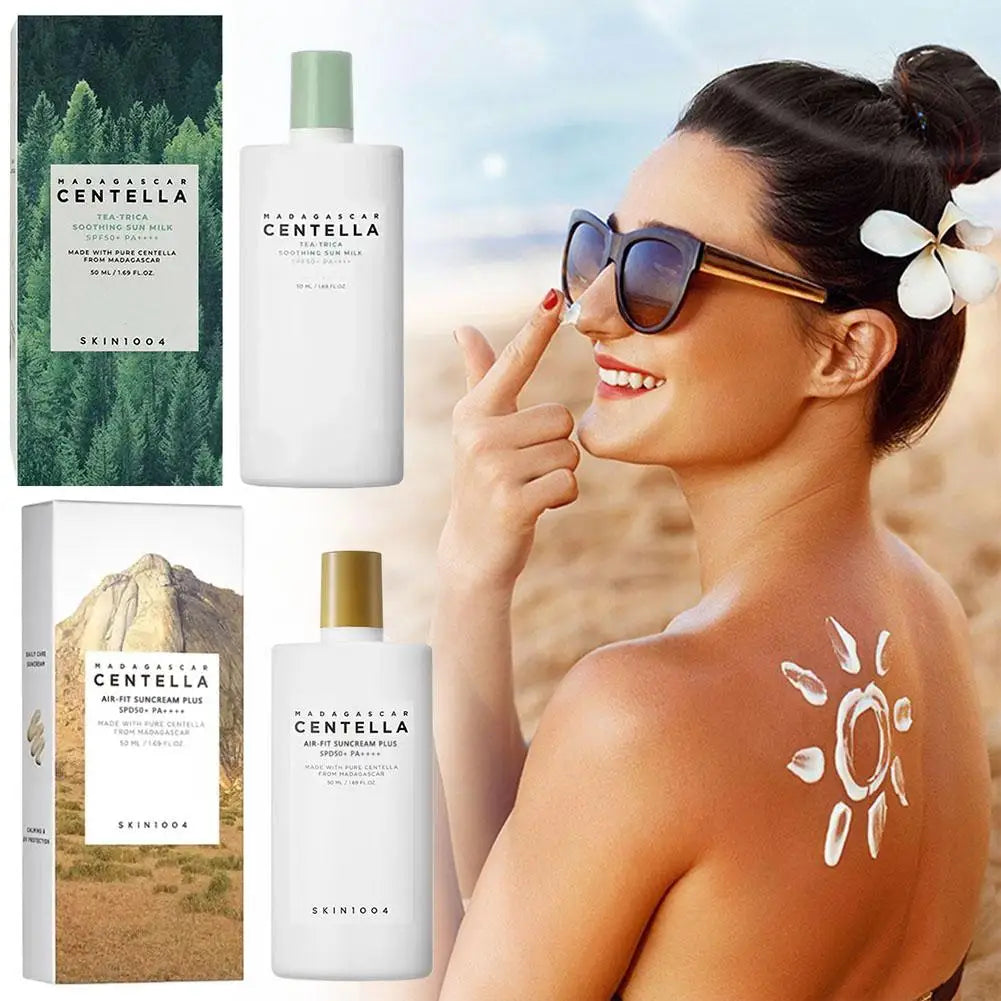 Coffret Visage Centella – Sérum, Crème Solaire & Ampoule.