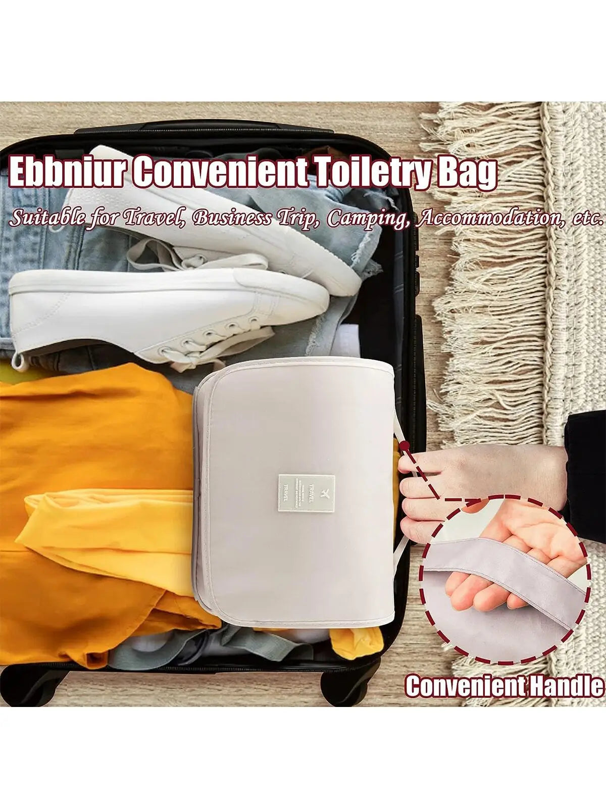 Sac de maquillage de voyage, organisateur de produits de toilette étanche, nécessaire de haute qualité pour femmes, crochet de salle de bain, pochette de lavage, sac de rangement de maquillage à crochet