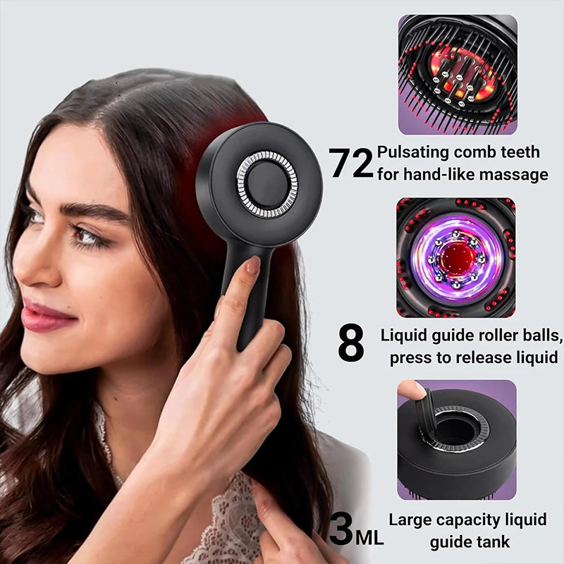 Peigne de Massage électrique à vibrations, thérapie à la lumière rouge, brosse de Massage pour la croissance des cheveux, Anti-perte de cheveux, applicateur d'huile liquide, soins capillaires
